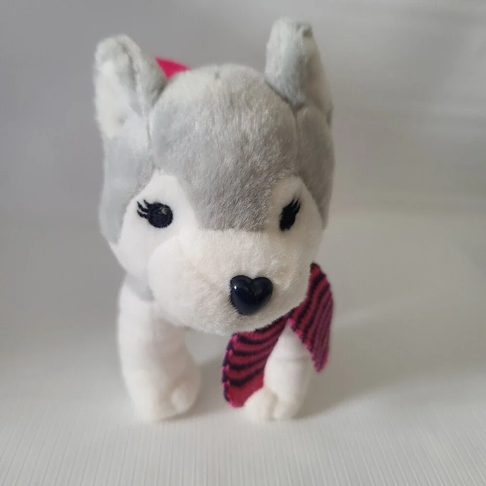 Husky with Scarf Girl Zippered Purse Carry Bag Embroidered Eyes